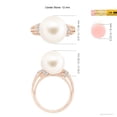 thumbnail image 5 of Angara Freshwater Cultured Pearl Ring with Pave-Set Diamonds in 14K Rose Gold for Women | June Birthstone Jewelry for Her, 5 of 8