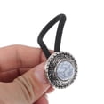 thumbnail image 3 of Unique Bargains Fashionable Button Hair Elastics for Women 1 Pc White Silver Tone Black, 3 of 5
