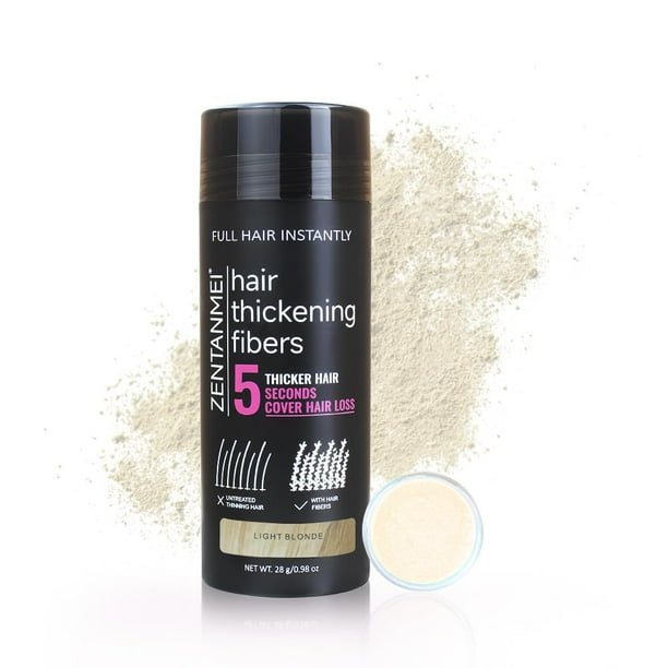 Fibras capilares para adelgazar el cabello para mujeres Fibras naturales para la construcción del cabello 0,98 oz Polvo para volumen del cabello Cubrir la zona calva para hombres y mujeres (rubio cl