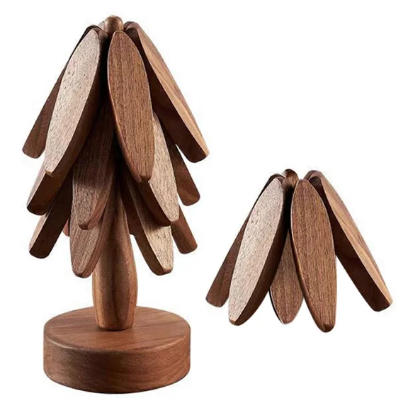 Wooden Tree Trivet Washable Tear-Resistant Decorative Place Mats for Dining Table
