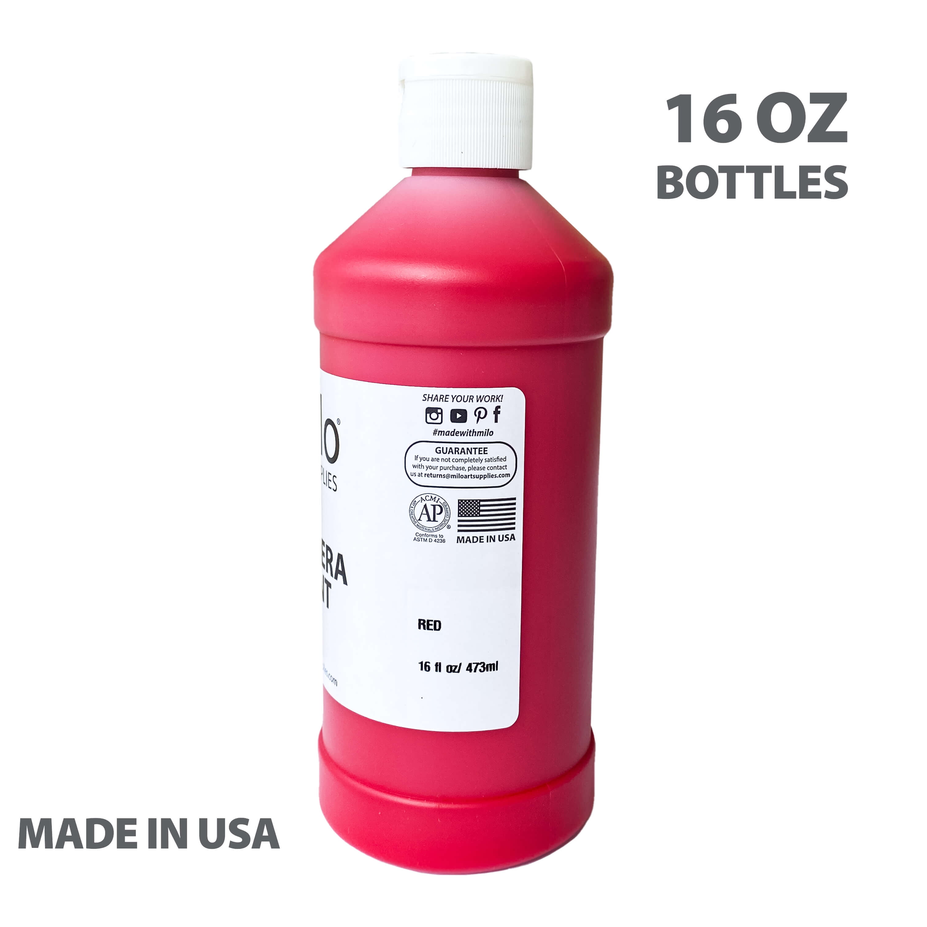 Milo Tempera Paint Set of 8 Colors | 16 oz Bottles | Made in The USA …