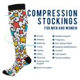 thumbnail image 2 of FORMRS Womens Knee High Socks Casual Long Thick Travel Daily Wear, 1 Pair, Colorful Stars, 2 of 6
