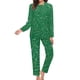 thumbnail image 3 of Pijamas navideños para mujer, ropa de dormir con estampado de notas musicales doradas, elegante, holgada, de gran tamaño, regalo de cumpleaños, 2 piezas, 3 of 4