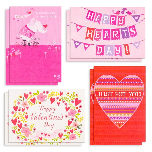 Hallmark Valentine's Day Cards Assortment, Happy Hearts (8 Cards with