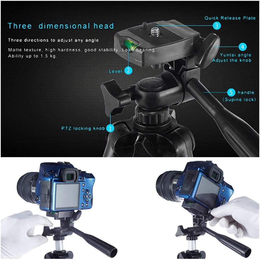 Tripod Mobile Phone Support Camera Tripod 40 Video Aluminum Light Weight Portable with Cell Phone Holder Travel Folding Size for Phone 11/Pro 7/8plus XR Xs Max 