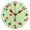 Black, variant on Red Strawberry Flower Pattern Wall Clock 10in Round Artistic Oil Painting Home Decor Desk Table Clock