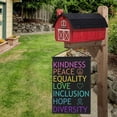 thumbnail image 4 of Pride Garden Flag, Kindness Peace Equality Love Inclusion Hope Diversity Garden Flag Spring Summer Yard Lawn Outdoor Decorative, 4 of 7