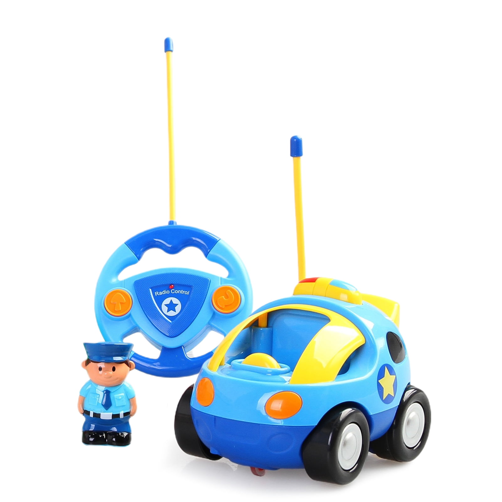 Cartoon Toy Car with Music Light Cute Detachable Doll Miniature Policecar Interactive Drift Toy