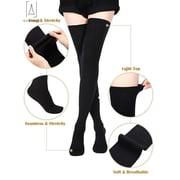 Gustave Women Girl Extra Long Fashion Thigh High Socks over the Knee High Boot Stockings Leg Warmers Lady Party Dress Black, 1 Pair