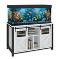 thumbnail image 4 of Dextrus 120 Gal Metal Fish Tank Stand with Storage, 1100 Lbs Capacity, Power Outlets, Barn Door, White, 4 of 10