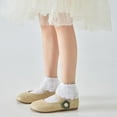 thumbnail image 6 of Rohuuque Girls Socks for Dancing : Solid Color Lace Cotton Breathable Princess Thin Socks 4 Years White, 6 of 8
