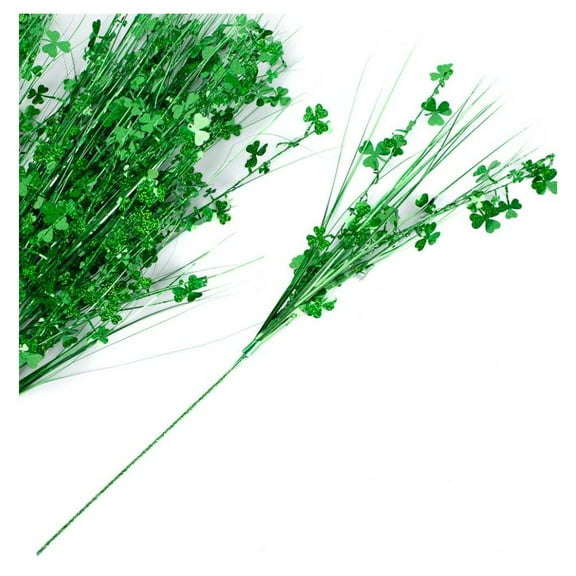 12pc Holographic Film Shamrock Picks Set - for St. Patrick's Day - Factory Direct Craft