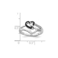 thumbnail image 2 of Gem & Harmony Black & White Diamond Accent Heart Promise Ring in Sterling Silver for Women, 2 of 6