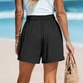 thumbnail image 6 of Karight Women's High Waisted Paperbag Shorts with Drawstring Casual Rolled Cuff Pocketed Summer Shorts, 6 of 9