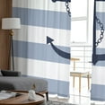 thumbnail image 4 of Blue White Striped Sheer Curtains 96 Inches Long 2 Panels Set, Window Sheer Curtains for Living Room/Bedroom, Navy Blue Beach Nautical Anchor Ocean Coastal Light Filter Rod Pocket Curtain 52''x96''x2, 4 of 7