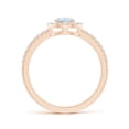 thumbnail image 2 of ANGARA Natural Pear Aquamarine and Diamond Halo Split Shank Ring in 14K Rose Gold for Women (Size-7x5mm) | March Birthstone, Birthday, Anniversary, Jewelry Gift for Women | Natural Aquamarine Ring, 2 of 8
