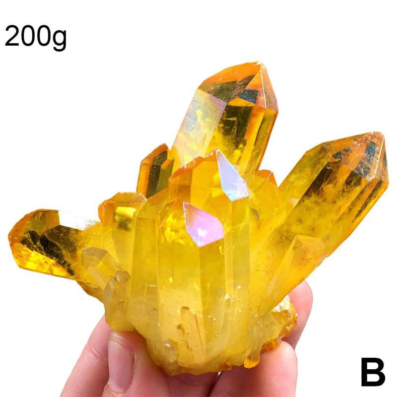 Natural Citrine Amethyst Crystal Quartz Cluster Gem Stone Healing Specimen 