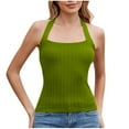 thumbnail image 2 of lmcalzta Womens Square Neck Tank Tops Knit Ribbed Seamless Workout Tops Summer Slim Fitting Sleeveless Shirts, 2 of 9