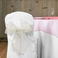 thumbnail image 4 of BalsaCircle 5 Organza Chair Sashes Bows Ties Silver, 4 of 5