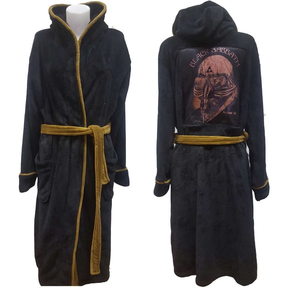 Men's Black Sabbath Us Tour 78 Avengers Bath Robe Small/Medium Black