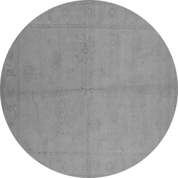 Ahgly Company Indoor Round Oriental Gray Industrial Area Rugs, 3' Round
