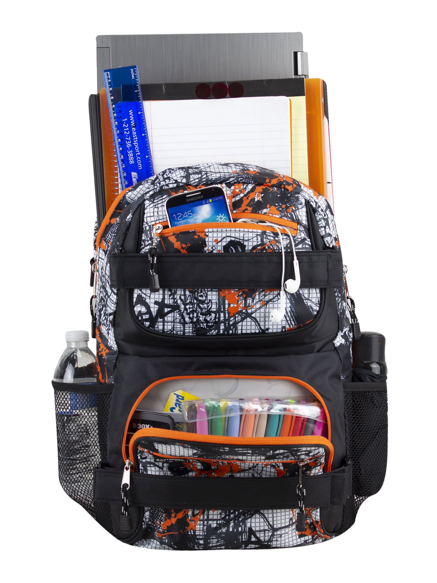 Eastsport Unisex Dual Strap Skater Backpack, Urban Grid