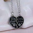 thumbnail image 3 of UDIYO 2 Pcs/Set Letter Carved Sister Love Heart Pendant Friendship Matching Necklaces, 3 of 5