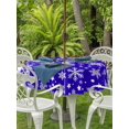 thumbnail image 2 of Outdoor Tablecloth with Umbrella Hole and Zipper, Christmas Snowflakes Round Table Cloth 54 Inch Waterproof Tablecloth, Xmas Winter Watercolor Blue Picnic Table Cover for Patio Camping, 2 of 7