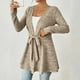 thumbnail image 5 of Ropa de trabajo para mujer,Cárdigan informal de manga larga con cuello redondo para mujer, corte holgado, mezcla de poliéster y elastano, ideal para estar en casa, sopatenor, 5 of 8