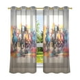 thumbnail image 2 of Colorful Horses Blackout Curtains Patio Door Curtains Window Decoration for Bedroom Living Room 2 Panels, 2 of 7