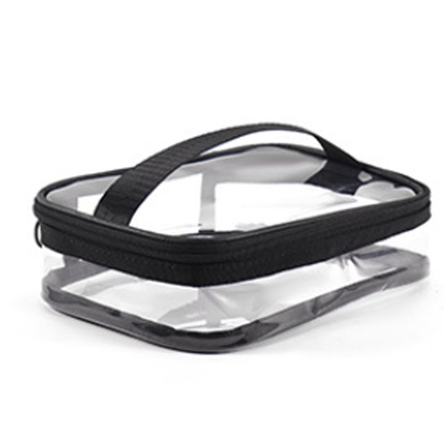 Bolsa de maquillaje transparente, bolsa de almacenamiento de maquillaje portátil, bolsa de maquillaje de viaje