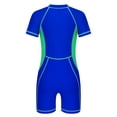thumbnail image 2 of vastwit Sporty Swimsuits for Boys Girls Short Sleeve Rash Guard One Piece Swimwear Wetsuits Royal Blue 160, 2 of 7