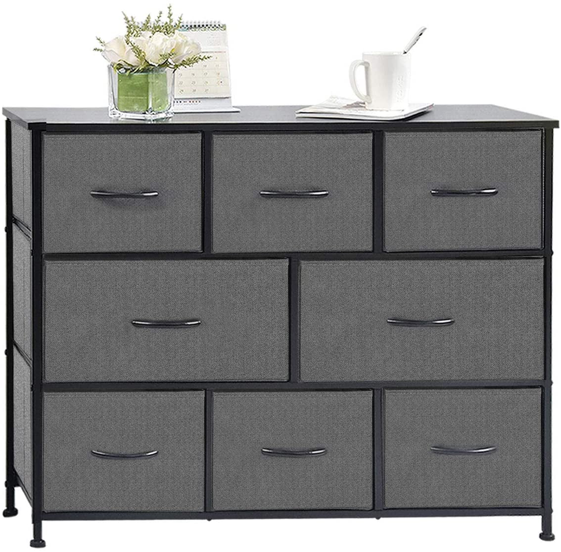 photo Wood Clothes Drawer Cabinet charahome fabric storage organizer clothes drawer dresser with 8 drawers dresser storage tower for bedroom hallway entryway closets heavy duty
