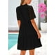 thumbnail image 2 of Vestido PRETTYGARDEN de manga corta con cuello en V para mujer, negro, 2 of 9