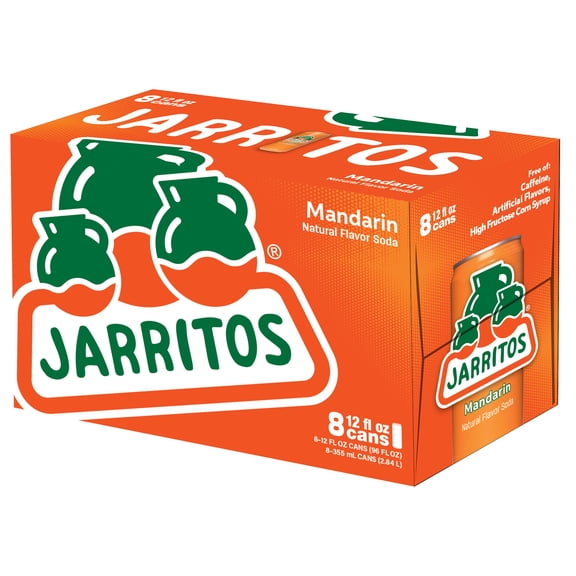 Jarritos Mandarin Soda, 8 pack (12 oz Cans)