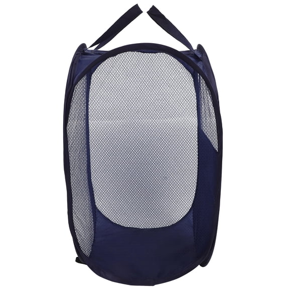 PTOOTP Navy Foldable Heavy Duty Laundry Hamper with Breathable Mesh for Home, Dorm Room, Closet, and Laundry Organization