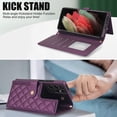 thumbnail image 5 of Case Wallet for Samsung Galaxy S21 Ultra, [Wristlet & Crossbody Strap] RFID Blocking 5 Card Slots Stand [Shockproof TPU Shell] PU Leather Magnetic Flip Cover Compatible with S21 Ultra, Darkpurple, 5 of 9