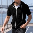 thumbnail image 2 of Sudadera con capucha Ohoo de corte entallado y manga corta - Negro - XL, 2 of 7