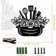 thumbnail image 2 of Rose Pot Metal Wall Art Decor Matte Style Wall Hanging Decor Silhouette Wall Art for Kitchen Home Garden Hotel Office Wall Festival Decoration Gift 9.41×11.8 Inch Black, 2 of 7