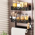 thumbnail image 2 of VONKY Racks In One Place For Easy Access Magnetic Refrigerator Storage black double-deck, 2 of 6