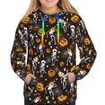 thumbnail image 4 of Hoodies for Women - pumpkins skull halloween Comfrt Colour Drawstring Women'S Fashion Hoodies & Sweatshirts, Fall Outfits Clothes for Women 2024 Pullover with Kangaroo Pocket, 4 of 7