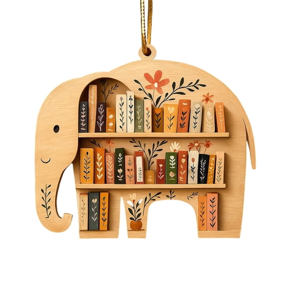 Animal Bookshelf Decorative Figurine, Wooden Hanging Ornament With Animal Design, Versatile For Bookshelves Desks Or Gifting
