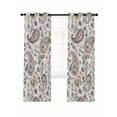 thumbnail image 7 of Paisley Flower Blackout Curtains for Bedroom, Spring Watercolor Country Floral Leaf Plant Thermal Insulated Kitchen Drapes with Grommets, Light Blocking Window Treatment, 2 Panels 42" x 84", 7 of 7