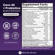 ProCare Health Core 45 Multivitamin Capsule + Probiotics Size: 90-Day Supply