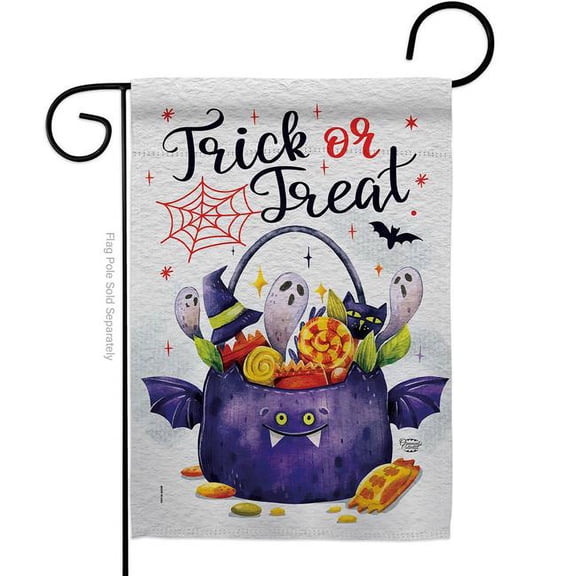 Ornament Collection G190180-BO 13 x 18.5 in. Falltime Halloween Full Treat Garden Flag