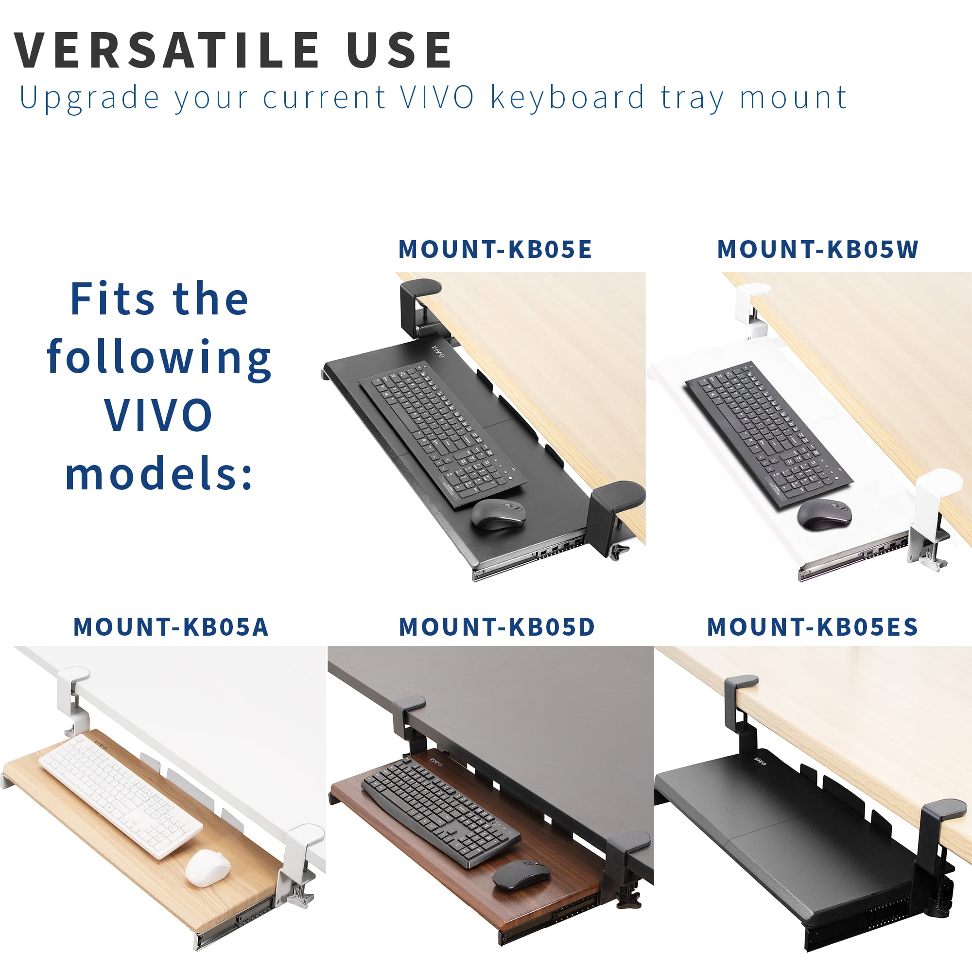 VIVO Black Height Adjustment Kit for MOUNT-KB05E Under Desk Keyboard Tray Series