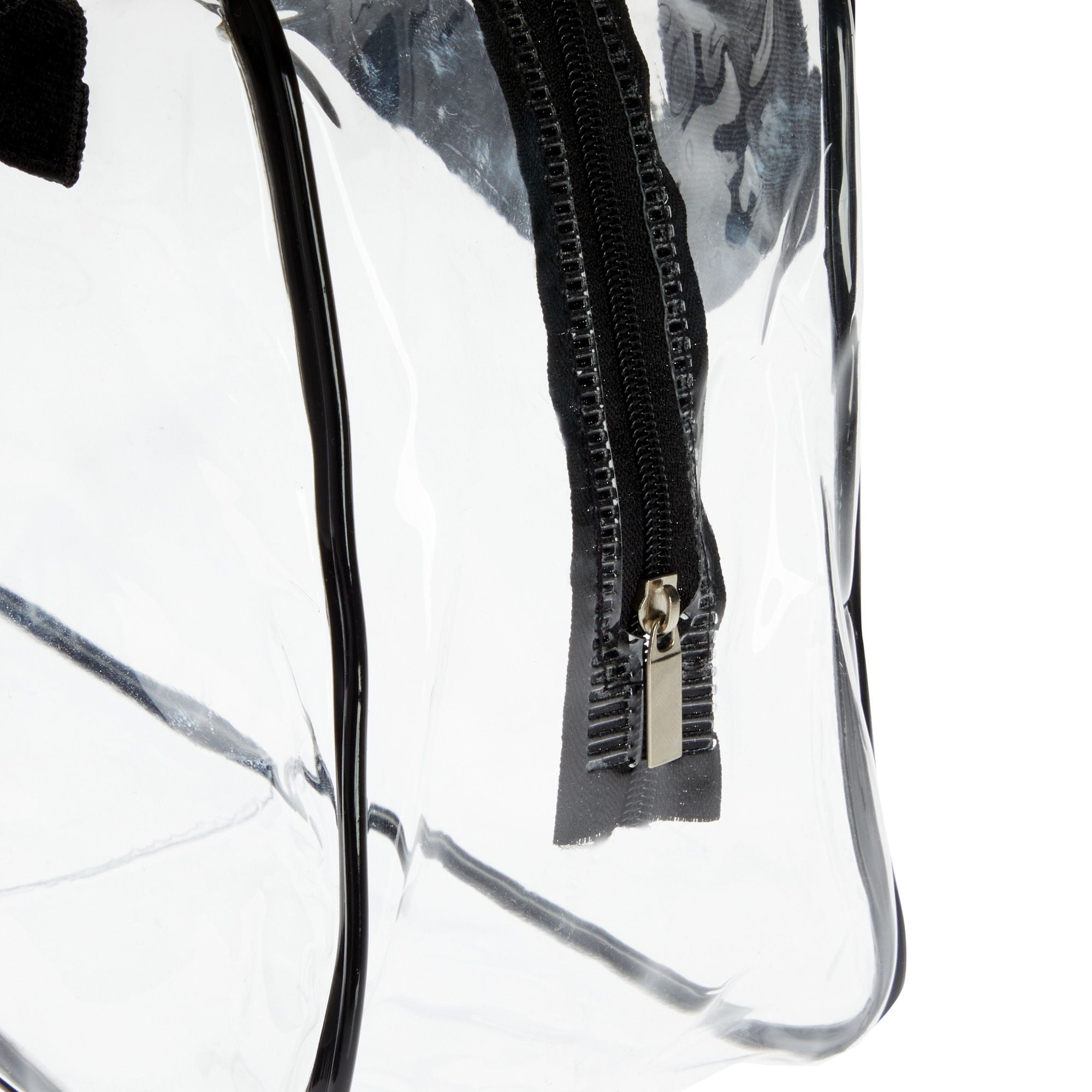 Clear Pvc Tote Bag w/Side Pocket & Zipper - Shopping, Gym
