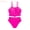 Hot Pink 1, variant on Girls Two Piece Swimwear Solid Color Fashion Bikini With Ruffled Back And Tankini Top For Teens And Youth,One-Piece Swimsuit 13-14 Years Pink