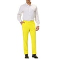 thumbnail image 2 of Pantalones Chino de Ajuste Recto Casual para Hombre INSPIRE CHIC, Confort y Estiramiento, Frente Plano, 36 Amarillo Limón, 2 of 8