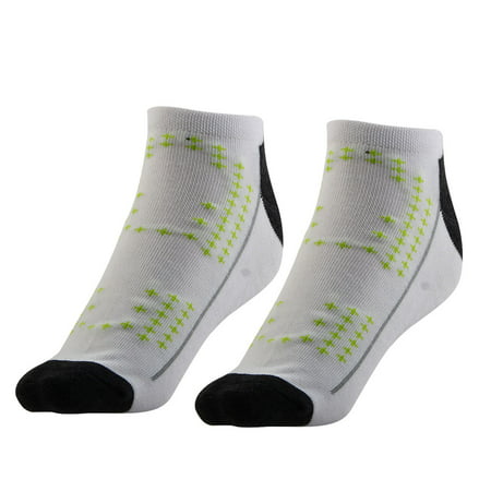 Men Cycling Basketball Breathable Sports Ankle Socks White Light Green